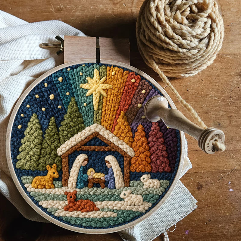 🔥Jahresend-Ausverkauf: Punch Needle Set – Weihnachts-Aurora | DIY-Krippenbasteln | Einzigartige Weihnachtsgeschenke | Niedrigster Preis - image 6