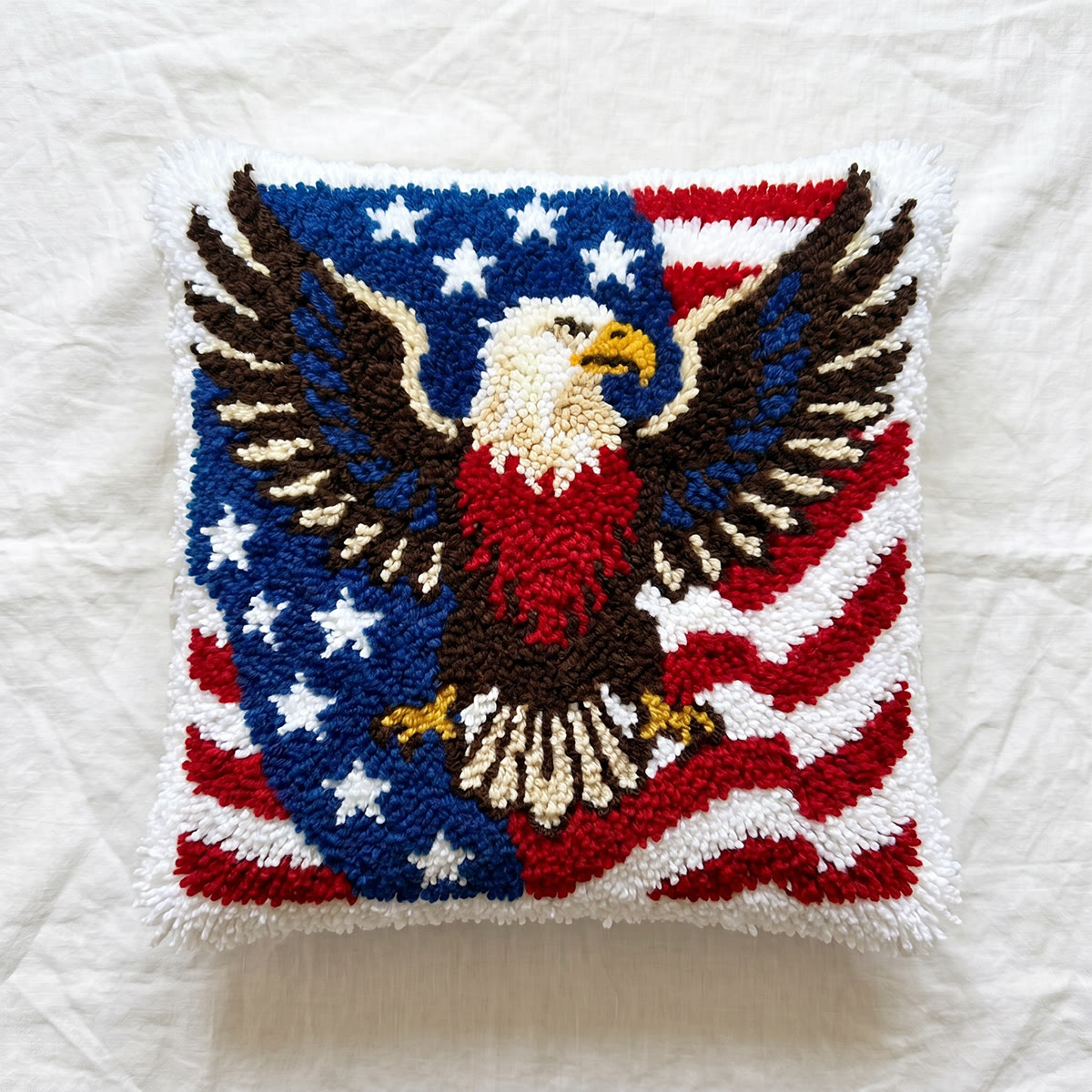 Rubbyoo Knüpfkissen-Set – Weißkopfseeadler | Geschenk für Militärfamilien | Dekoration zum Gedenktag - image 8