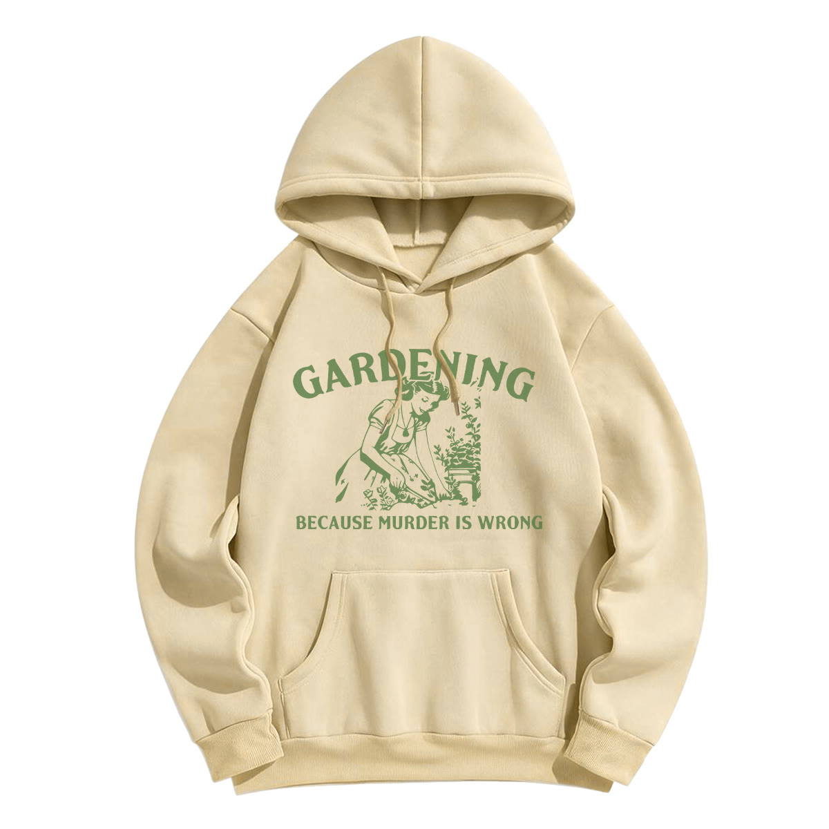 Rubbyoo Gartenarbeit – Weil Mord falsch ist – Unisex-Hoodie - Leichter Kaffee - 2XL - image 8