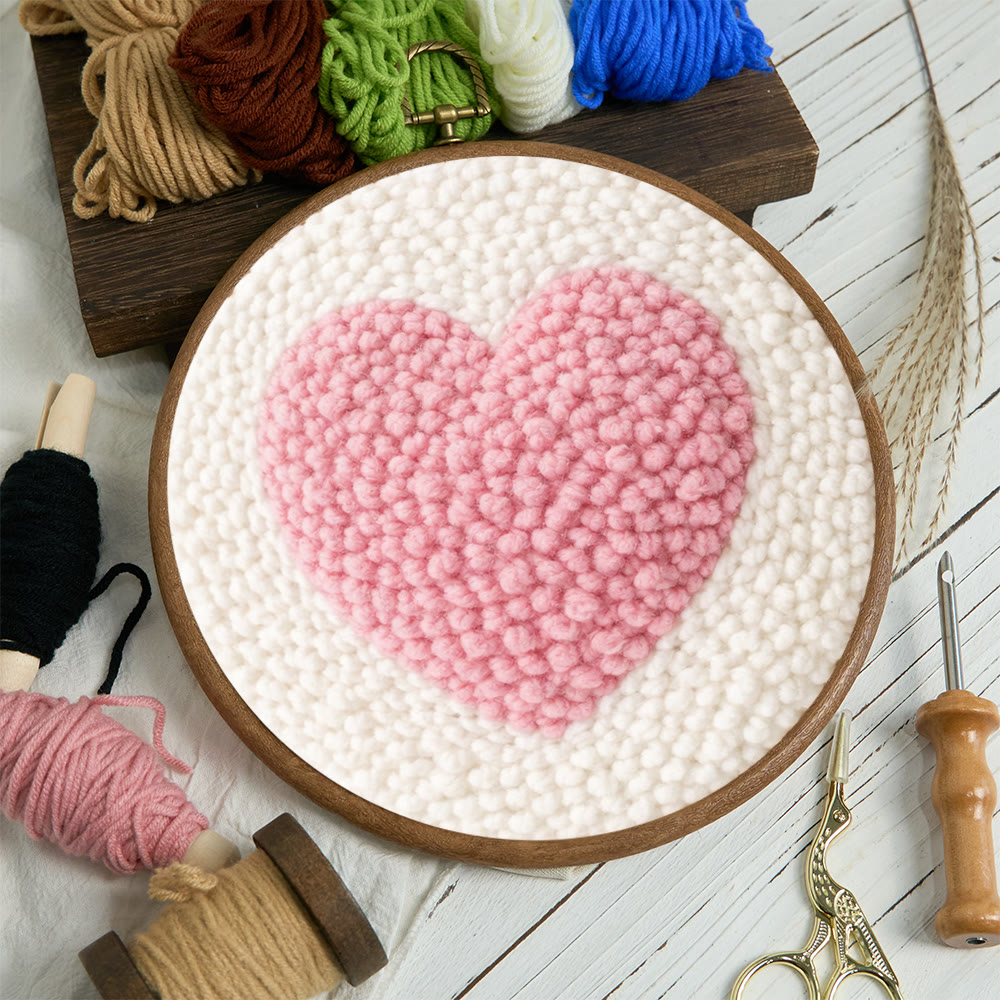 Pinkes Herz-Punch-Needle-Set – Handarbeit für Anfänger | Bastelidee zum Muttertag - image 4