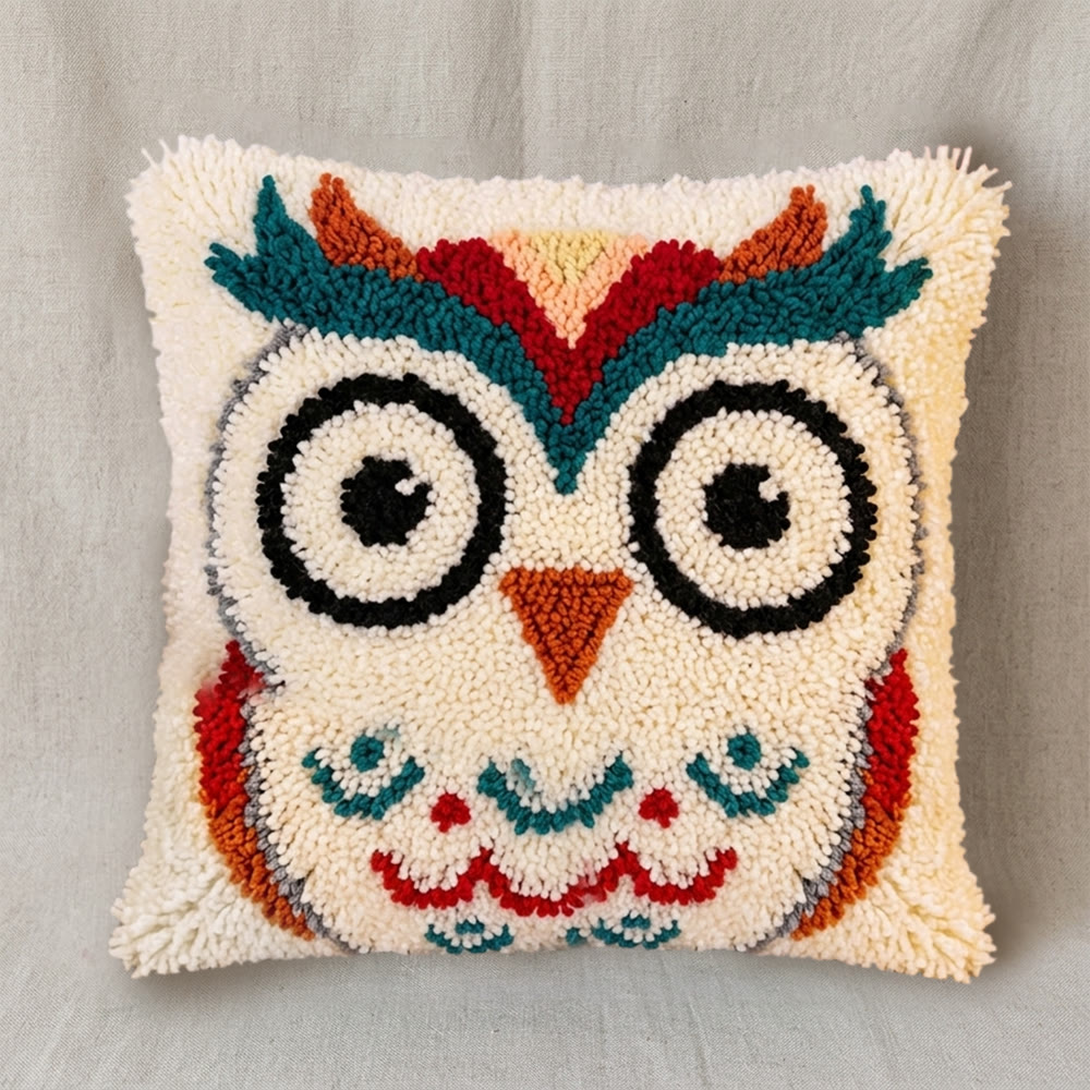 Rubbyoo Knüpfkissen-Set – Vintage-Eule | Handgefertigter Kissenbezug | Personalisierte Sofadekoration - image 6