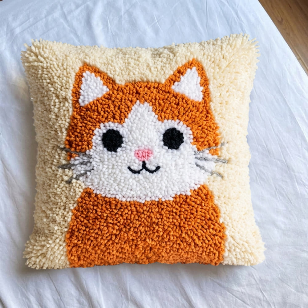 Rubbyoo Knüpfkissen-Set – Süßes Kätzchen | Bezaubernde Tier-Bastelarbeit | Kissenbezug für Sofa - image 6