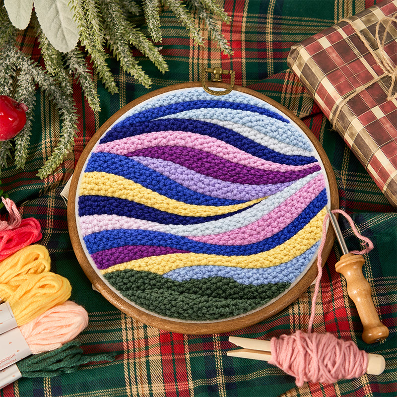 Regenbogenwellen-Punch-Needle-Set – Bastelset für Anfänger | Lebendiges Deko-Element für Zuhause - image 12