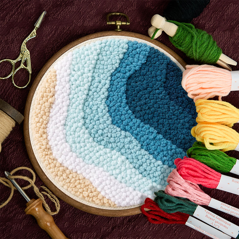 Punch-Needle-Set „Küstenwellenmuster“ – DIY-Projekt für Anfänger | Charmante Wohnaccessoires - image 11