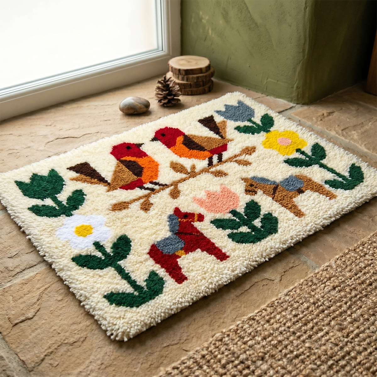 Rubbyoo Knüpfteppich-Set – Dala-Stil | Handgeknüpfter Teppich | Ideal für die Raumgestaltung - image 4