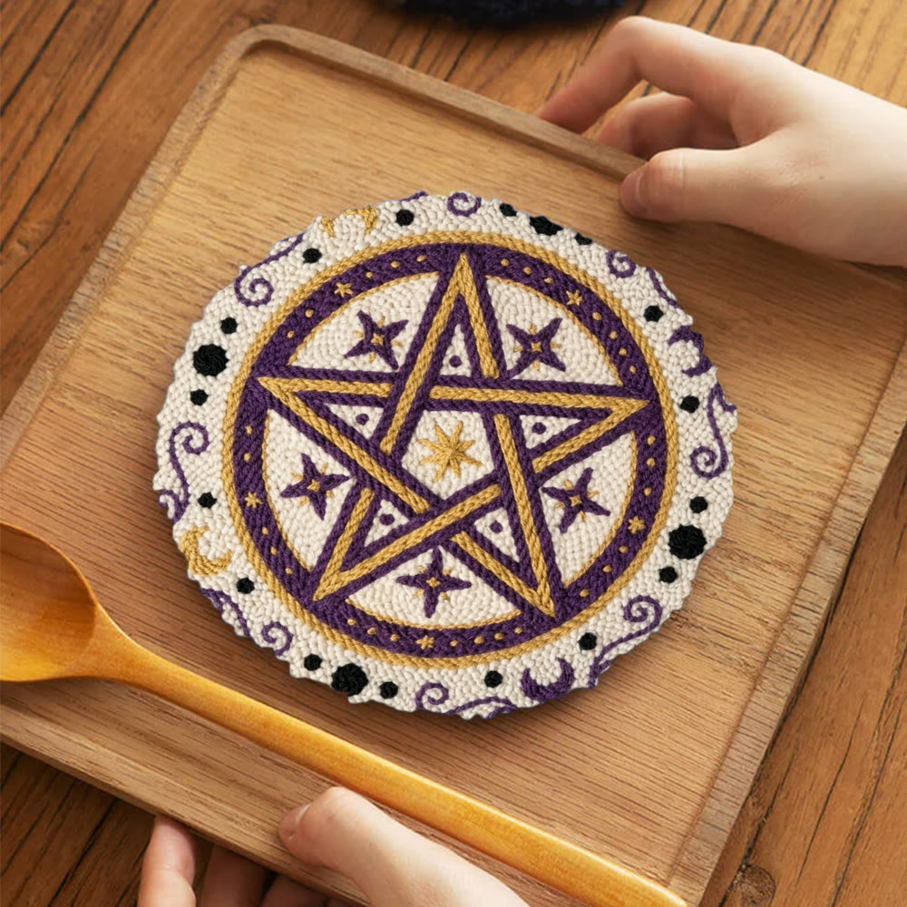 Mystisches Pentagramm-Punch-Needle-Set – Handgefertigtes himmlisches Bastelset | Einzigartiges Astrologie-Motiv - image 11