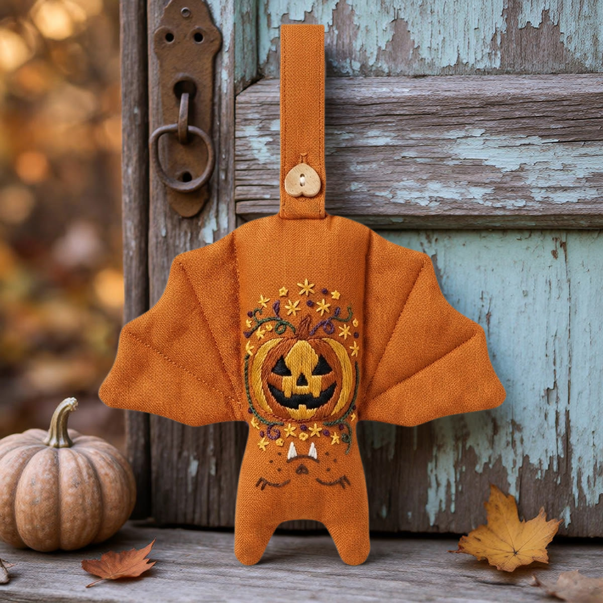 Rubbyoo Fledermaus-Stickset – Gruseliger Kürbis | Halloween-Kürbis-Bastelidee für Anfänger | Gruselig-süße Wanddeko - image 9