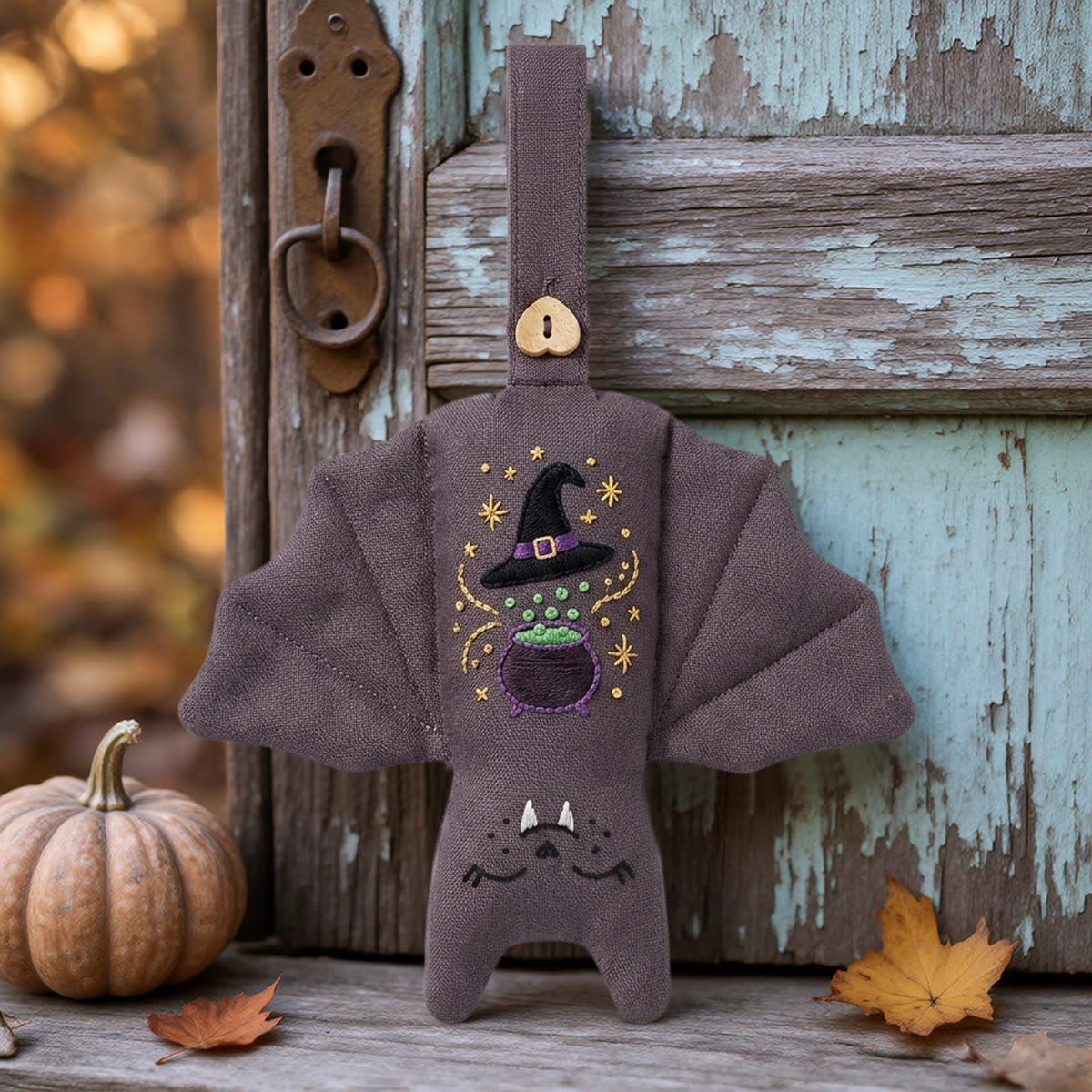 Rubbyoo Fledermaus-Stickset – Hexenkessel | Hexenhafte Halloween-Bastelidee für Anfänger | Festliche Kinderzimmerdeko - image 8