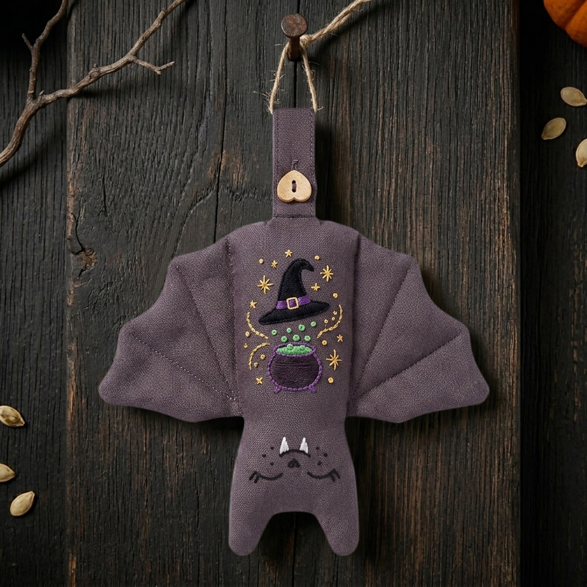 Rubbyoo Fledermaus-Stickset – Hexenkessel | Hexenhafte Halloween-Bastelidee für Anfänger | Festliche Kinderzimmerdeko - image 9