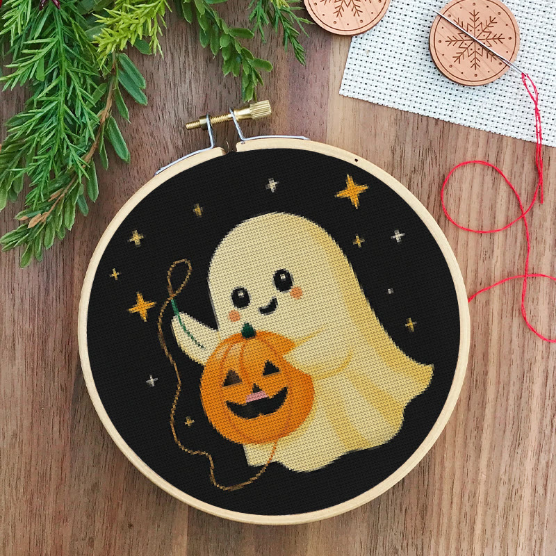 Kreuzstich-Set – Kürbis sticken | Bezauberndes Halloween-Handwerk | DIY-Handarbeit für Handarbeitsliebhaber - image 7