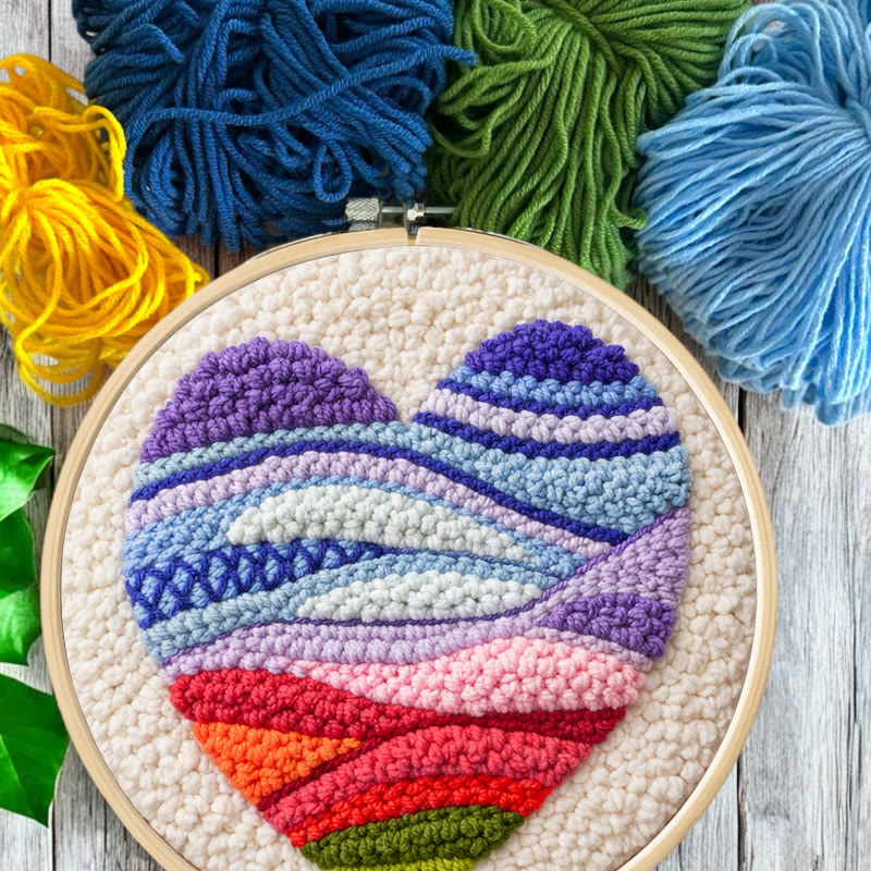Lebendiges Herz-Punch-Needle-Set – Bastelidee | Perfektes Geschenk für Mama - image 7
