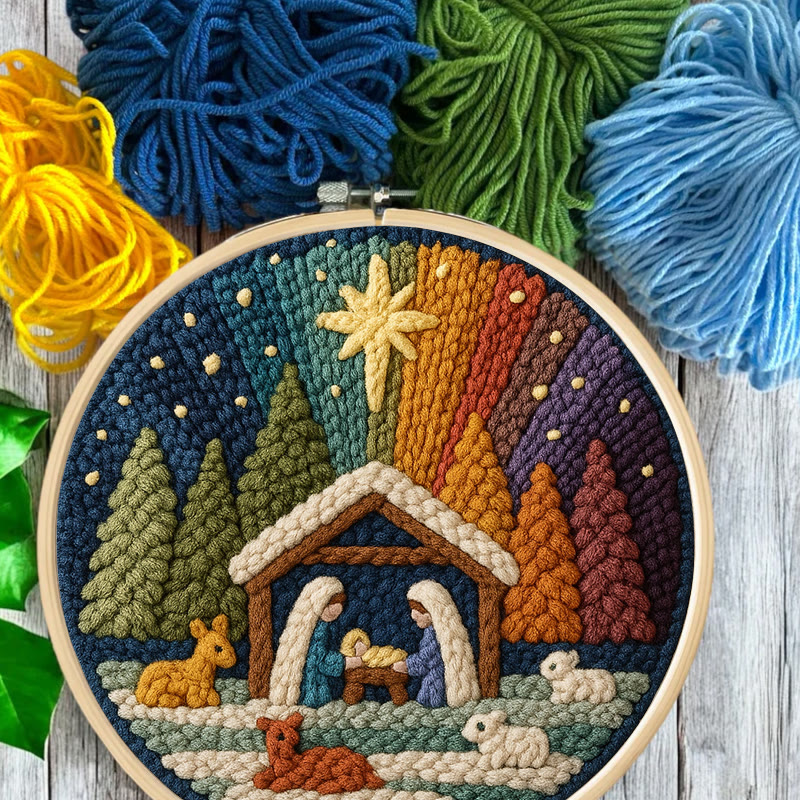 🔥Jahresend-Ausverkauf: Punch Needle Set – Weihnachts-Aurora | DIY-Krippenbasteln | Einzigartige Weihnachtsgeschenke | Niedrigster Preis - image 5