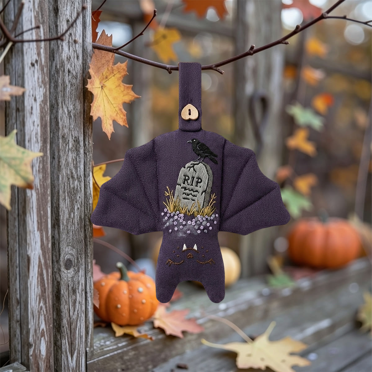 Rubbyoo Fledermaus-Stickset – Unheimliche Friedhofsszene | Dark Academia DIY-Bastelprojekt | Gruselige Halloween-Partydeko - image 4