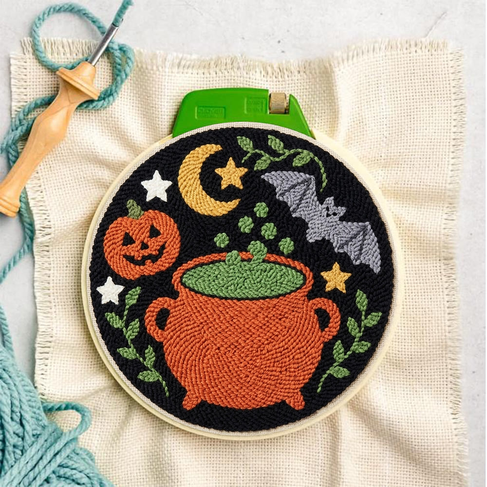 Hexenhaftes Halloween-Punch-Needle-Set – Gruselig-süßes Bastelset | Gruseliger Weihnachtsschmuck - image 8