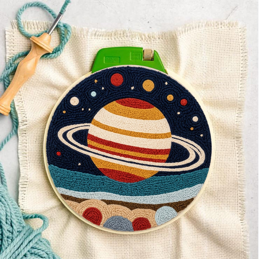 Sternenklare Kosmische Nacht Punch Needle Set – DIY-Zimmerdeko im Planeten-Design | Besonderes Geschenk für Astronomie-Fans - image 7