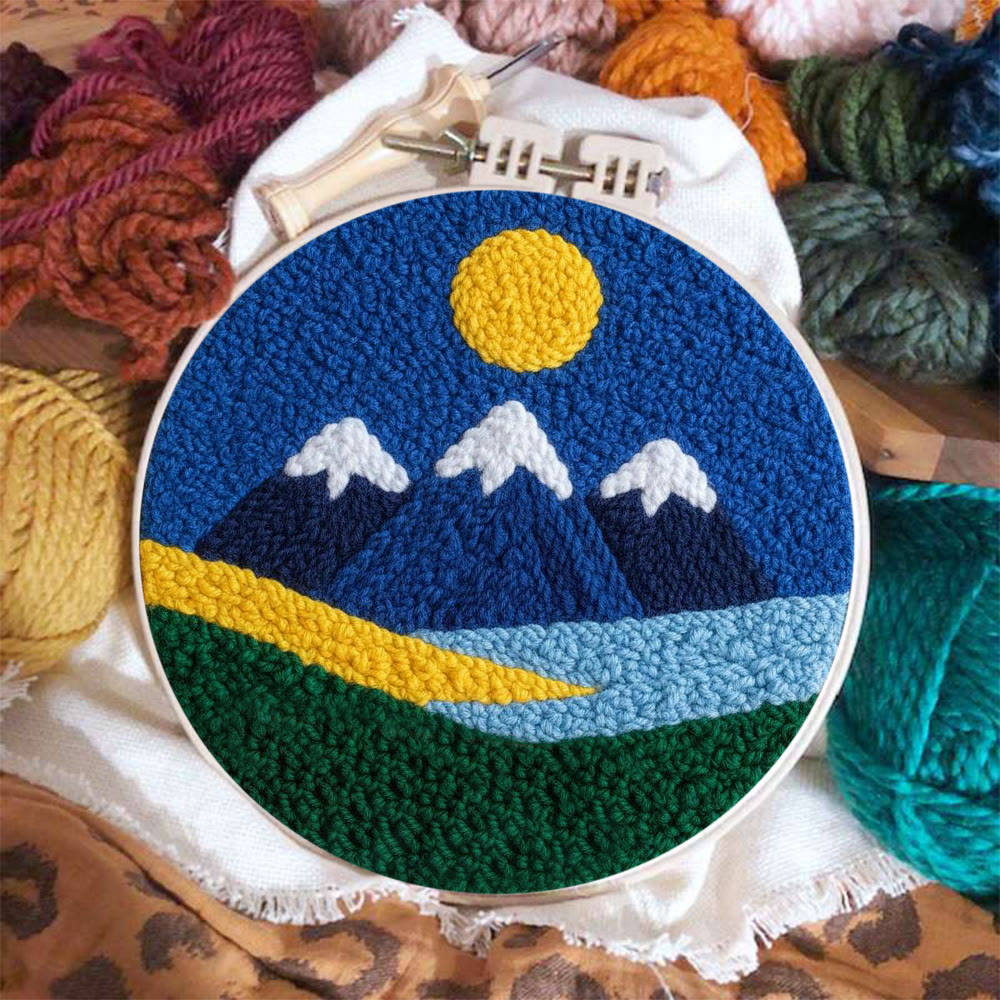 Punch-Needle-Set „Bergtal“ – Landschafts-Garnkunst | Schöne Wanddekoration - image 9
