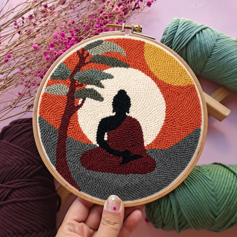 Weg zur Achtsamkeit – Punch-Needle-Set – Handgefertigte Boho-Zen-Deko | Gemütliches, achtsames Wohnaccessoire - image 4