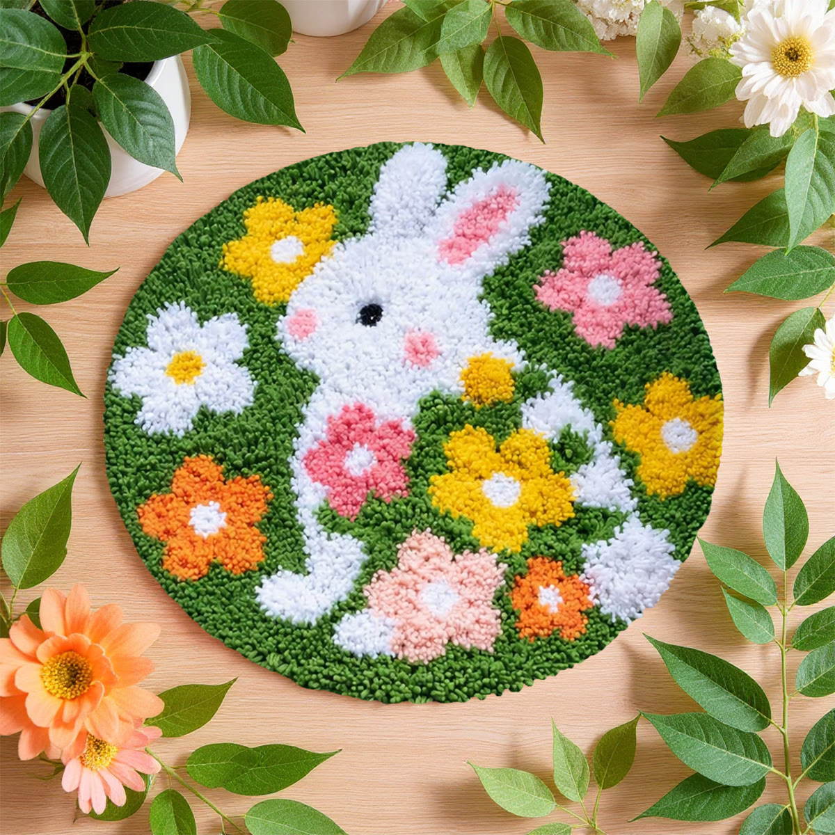 Rubbyoo Knüpfteppich-Set – Blumenhase | DIY-Garnprojekt | Weicher Teppich für Kinder - image 6