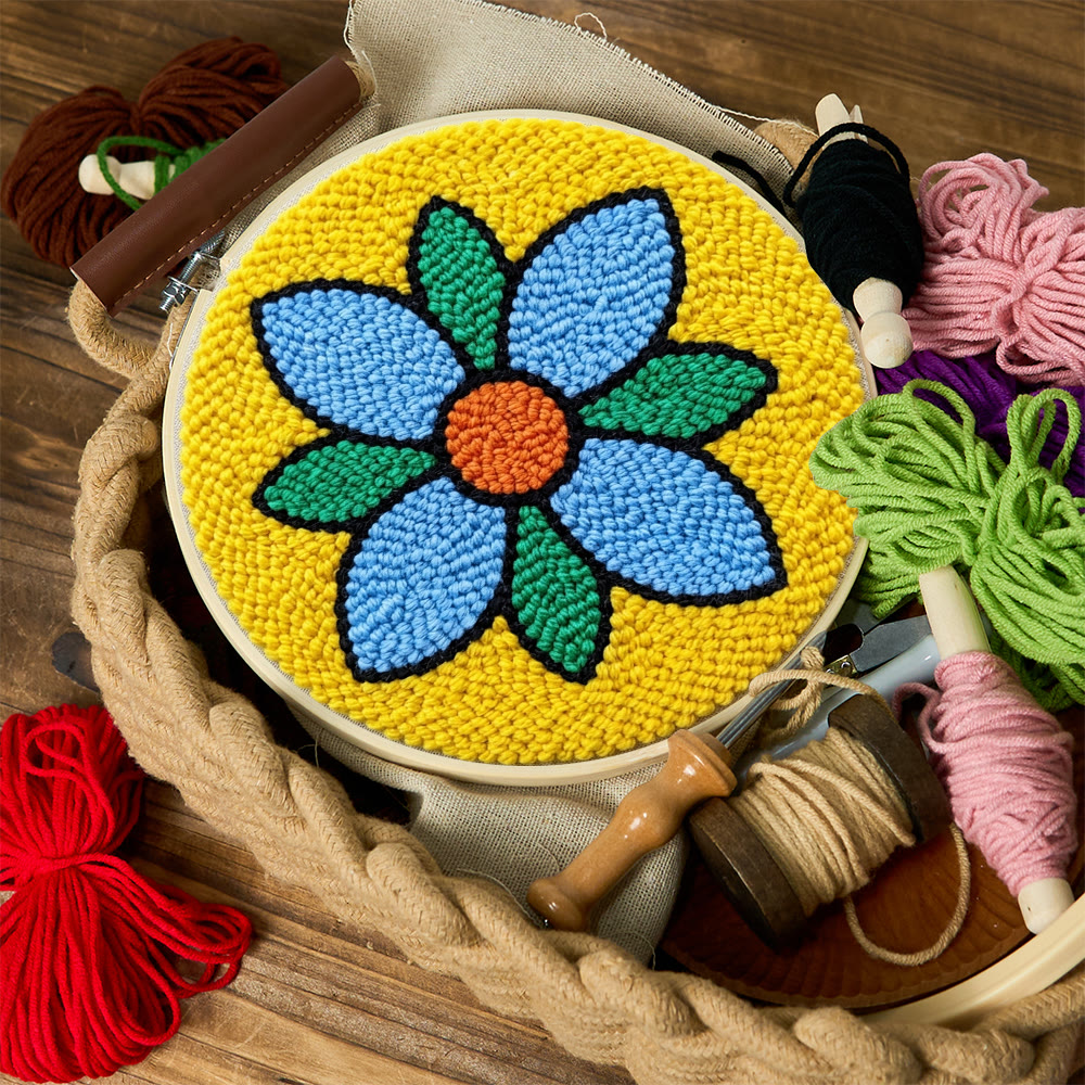 Lebendiges Blütenblatt-Punch-Needle-Set – Einfache Handarbeit | Einzigartiger Wandbehang - image 2