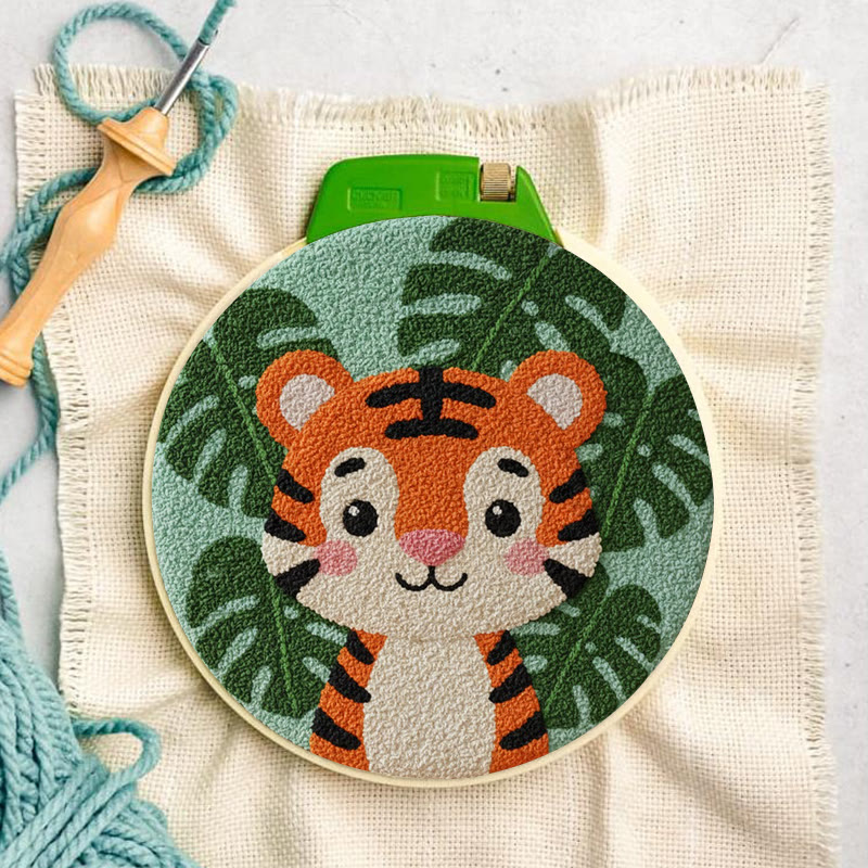 Punch-Needle-Set „Tropisches Tigerjunges“ – Bastelset für Anfänger | Verspielte Wohnaccessoires - image 6