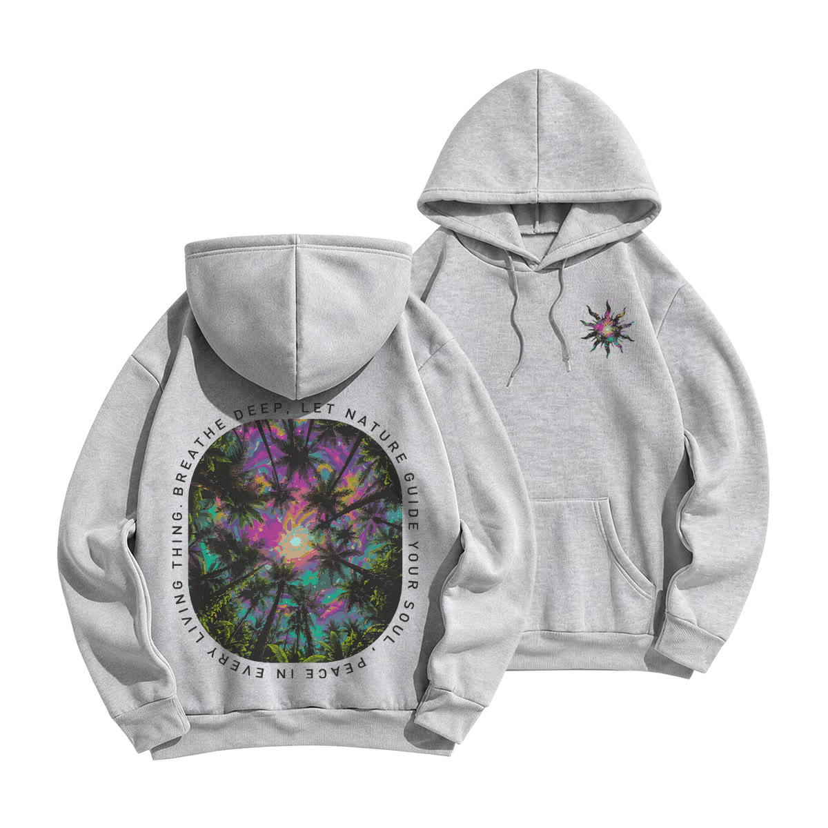 Rubbyoo Lass die Natur deine Seele leiten Unisex-Hoodie - Grau - 2XL - image 22