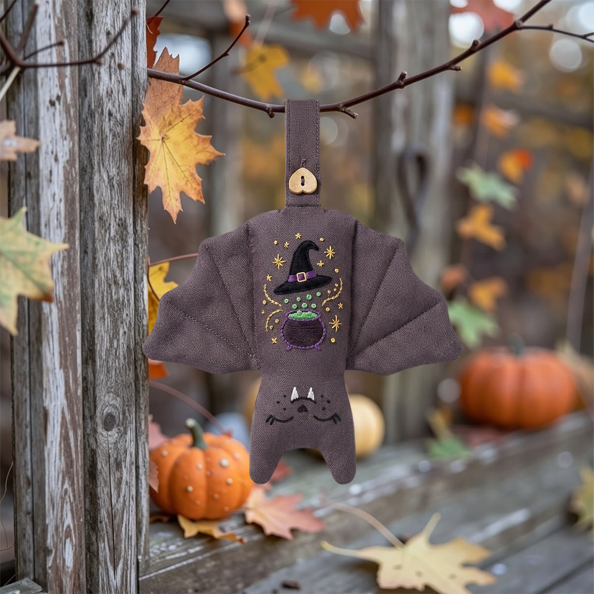 Rubbyoo Fledermaus-Stickset – Hexenkessel | Hexenhafte Halloween-Bastelidee für Anfänger | Festliche Kinderzimmerdeko - image 5
