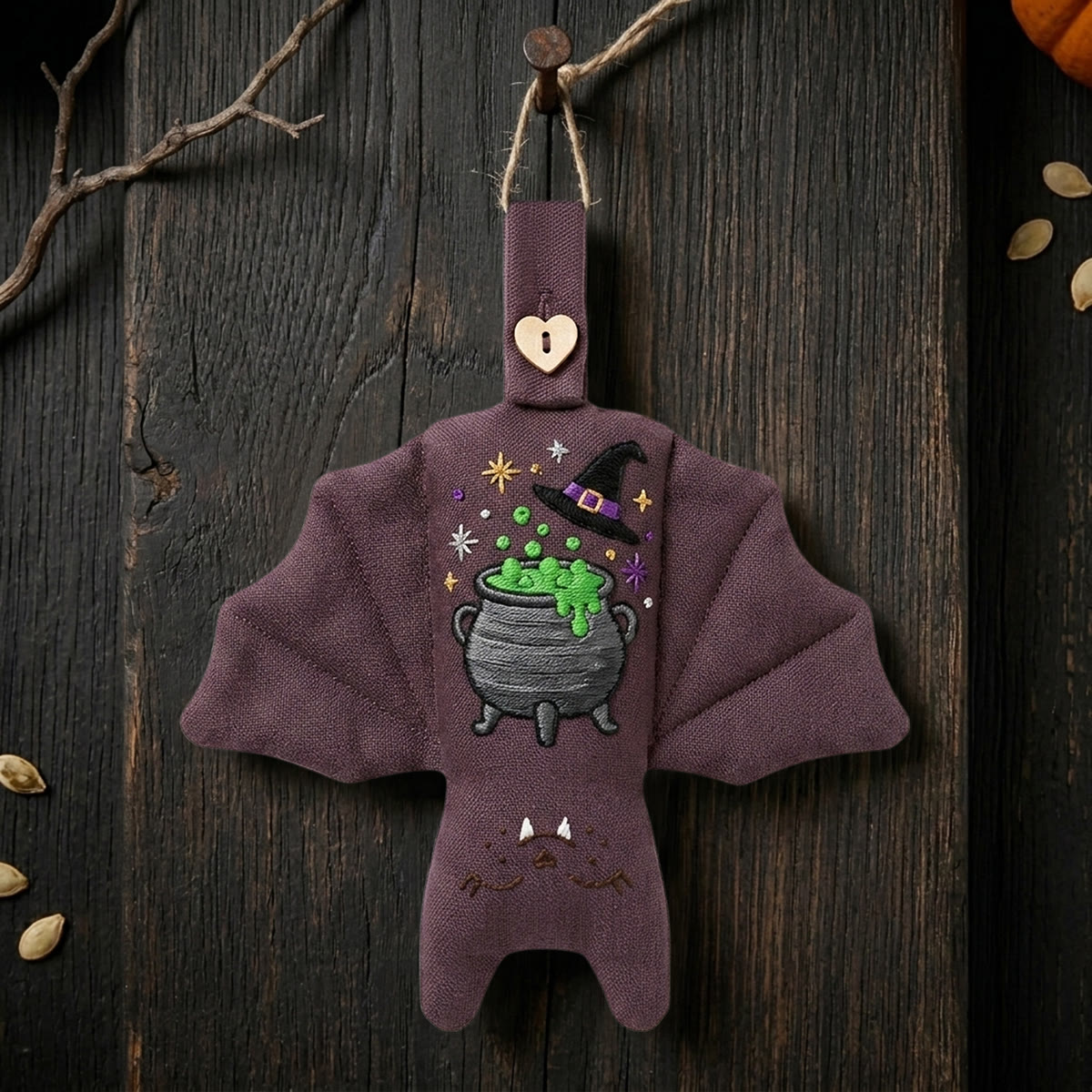 Rubbyoo Fledermaus-Stickset – Hexenkessel | Zaubertrank-Stickrahmen | Gruselige Halloween-Regaldekoration - image 5