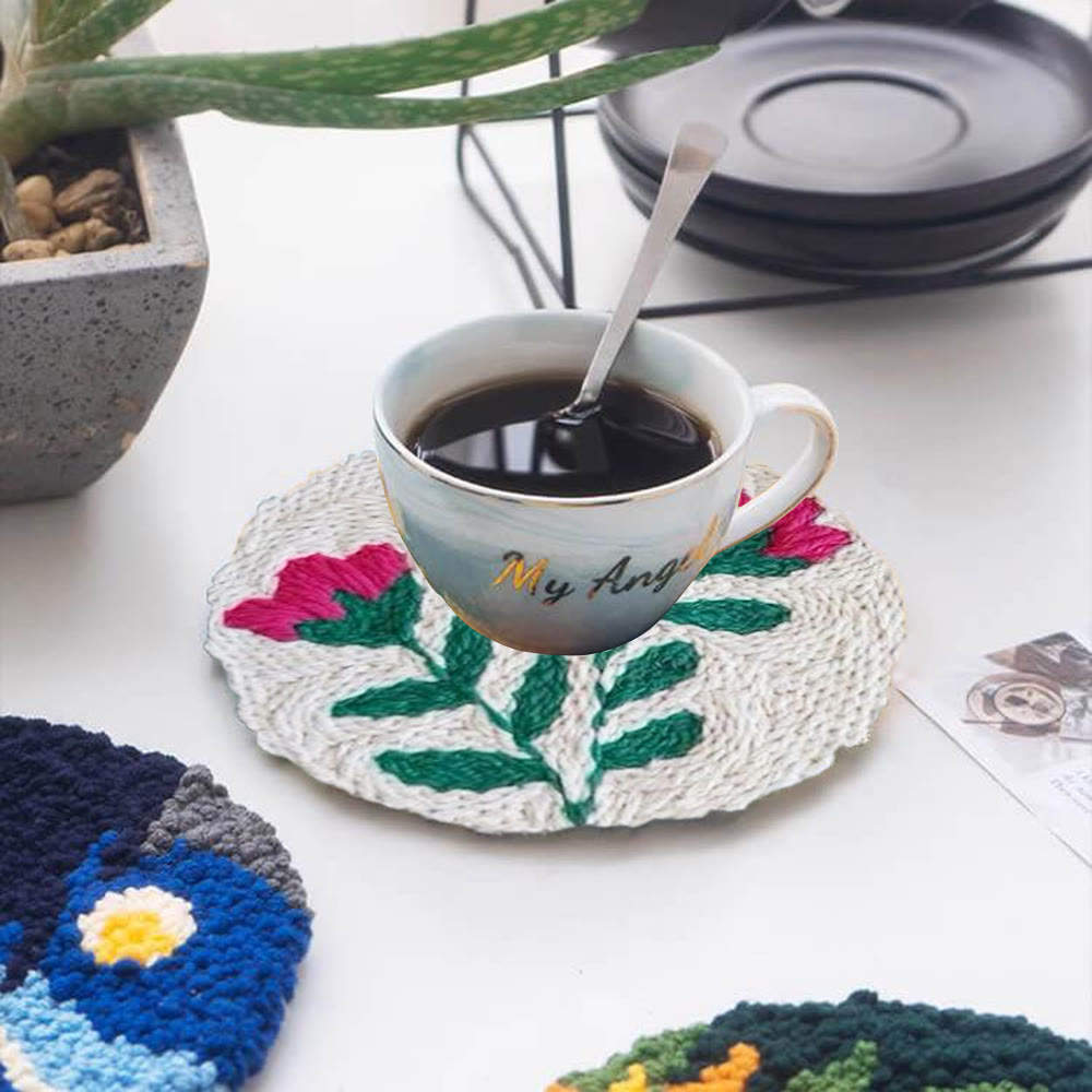 Punch-Needle-Set mit rosa Blumen – Handarbeit für Anfänger | DIY-Wanddeko - image 12