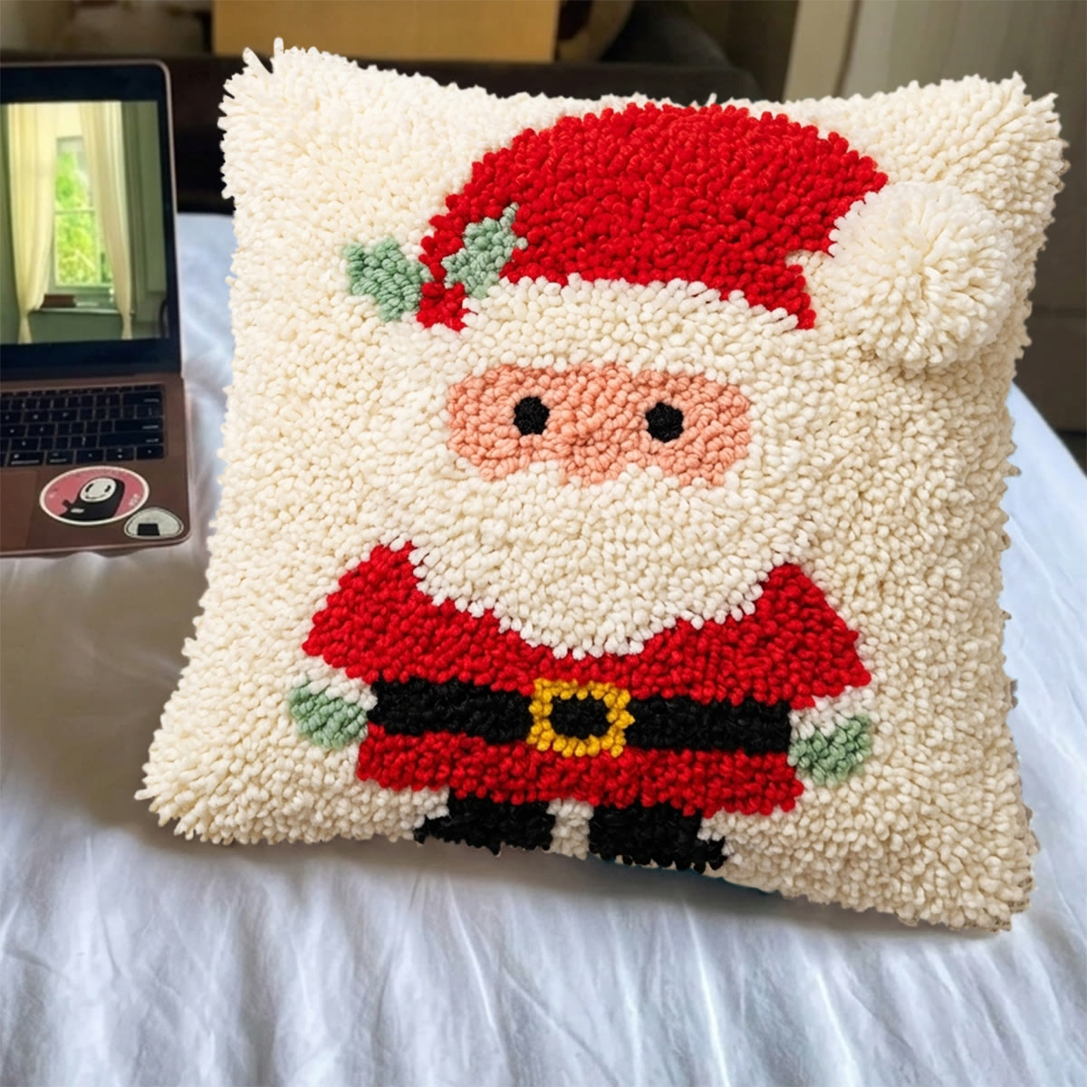 Rubbyoo Knüpfkissen-Set – Weihnachtsmann | Festliche Dekoration | Perfekt für Anfänger - image 4