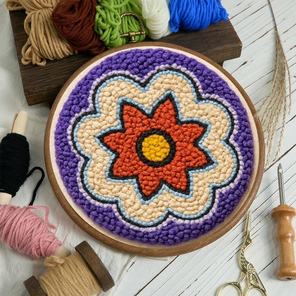 Mandala Bloom Punch Needle Set – Handgefertigte Schreibtischdekoration | Perfektes Bastelprojekt für Anfänger - image 4