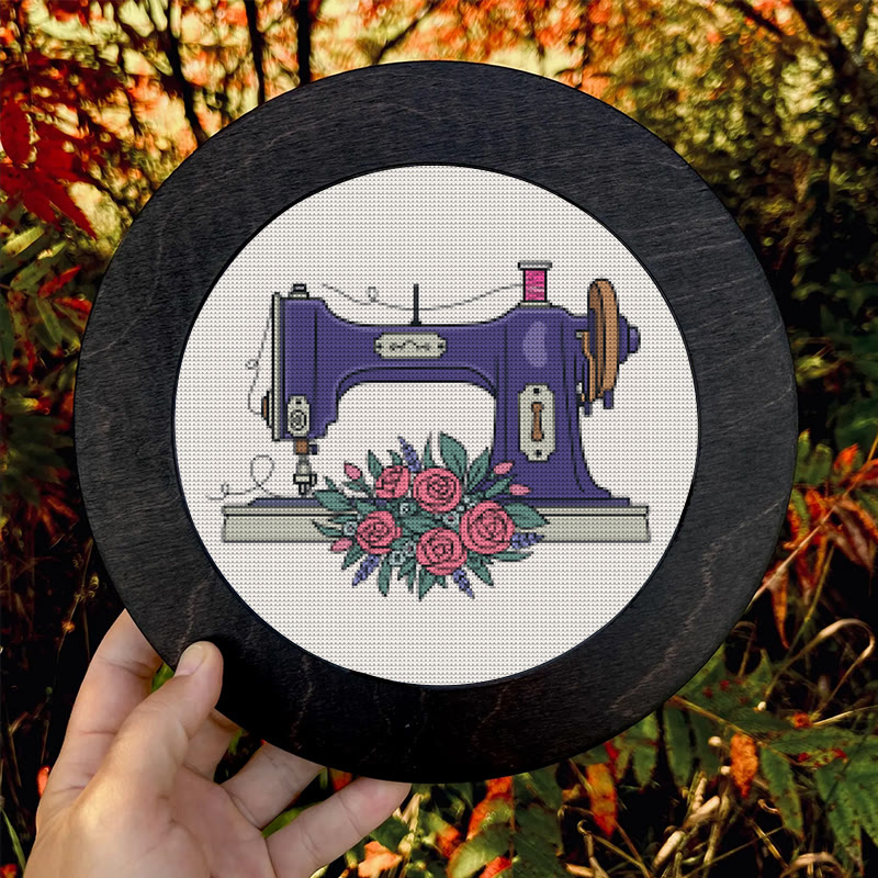 Kreuzstich-Set – Vintage-Nähmaschine | Handgefertigtes Blumenmuster | Perfekte Heimdekoration - image 8