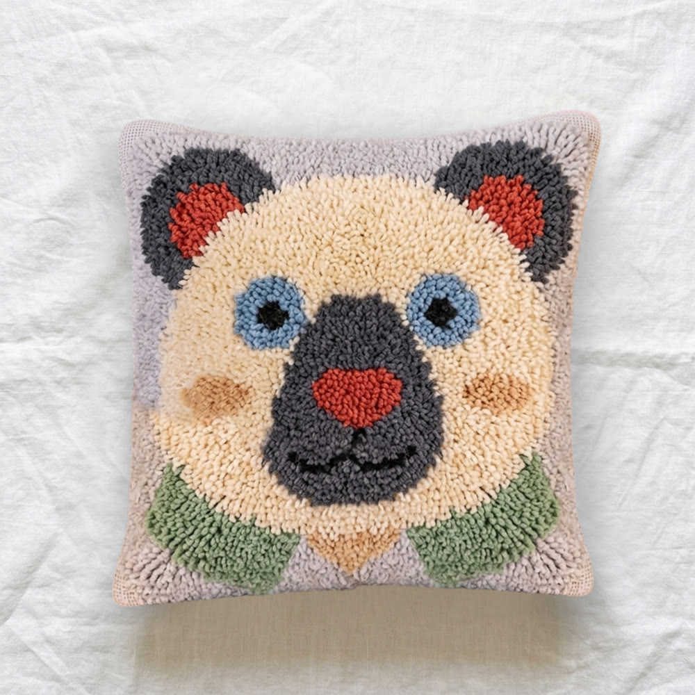 Rubbyoo Knüpfkissen-Set – Niedlicher Bär | DIY-Geschenk zum Einzug | Kreatives Garnhandwerk - image 6