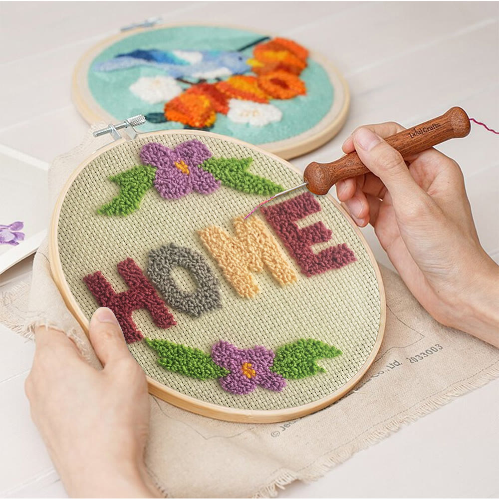 Blumen-Punch-Needle-Set – DIY-Wohnzimmerdeko | Handgefertigte Stickerei - image 2