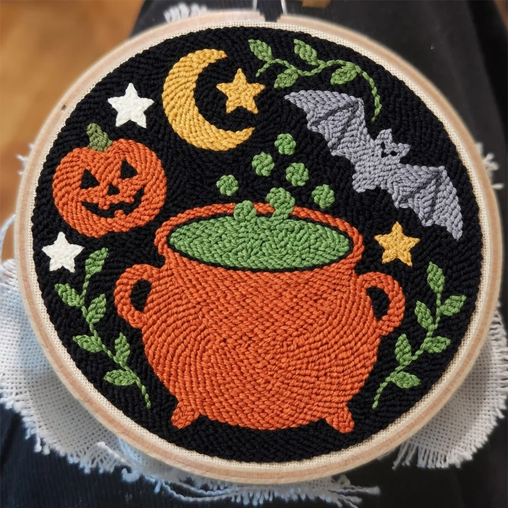 Hexenhaftes Halloween-Punch-Needle-Set – Gruselig-süßes Bastelset | Gruseliger Weihnachtsschmuck - image 3