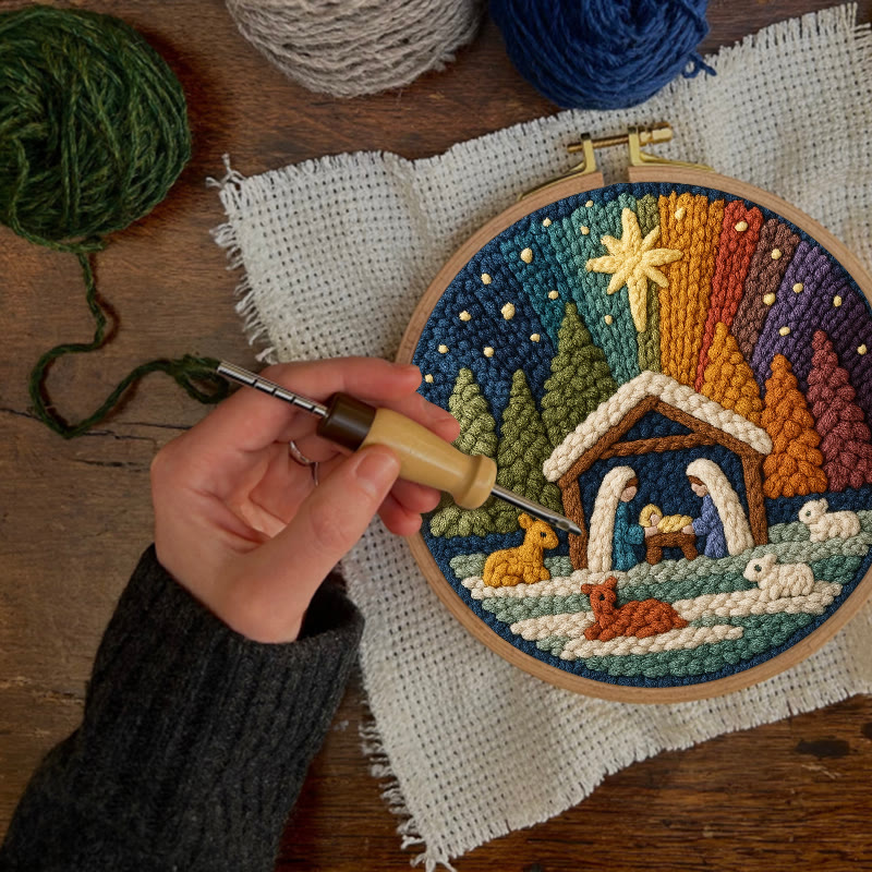 🔥Jahresend-Ausverkauf: Punch Needle Set – Weihnachts-Aurora | DIY-Krippenbasteln | Einzigartige Weihnachtsgeschenke | Niedrigster Preis - image 9