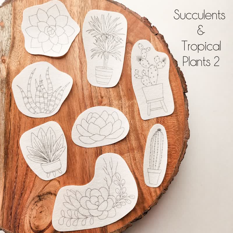 Botanische Stickmuster | Stickerei für Kleidung - Sukkulenten 2 - image 6