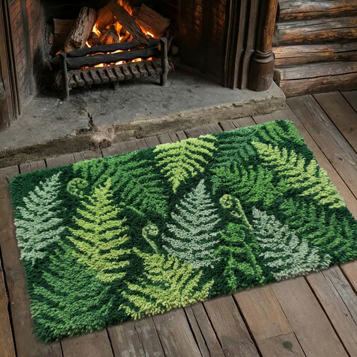 Rubbyoo Knüpfteppich-Set – Farnblätter | Geschenk für Pflanzenliebhaber | Landhausstil-Wohndeko - image 8