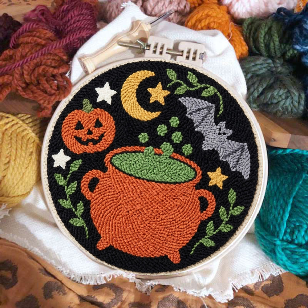 Hexenhaftes Halloween-Punch-Needle-Set – Gruselig-süßes Bastelset | Gruseliger Weihnachtsschmuck - image 4
