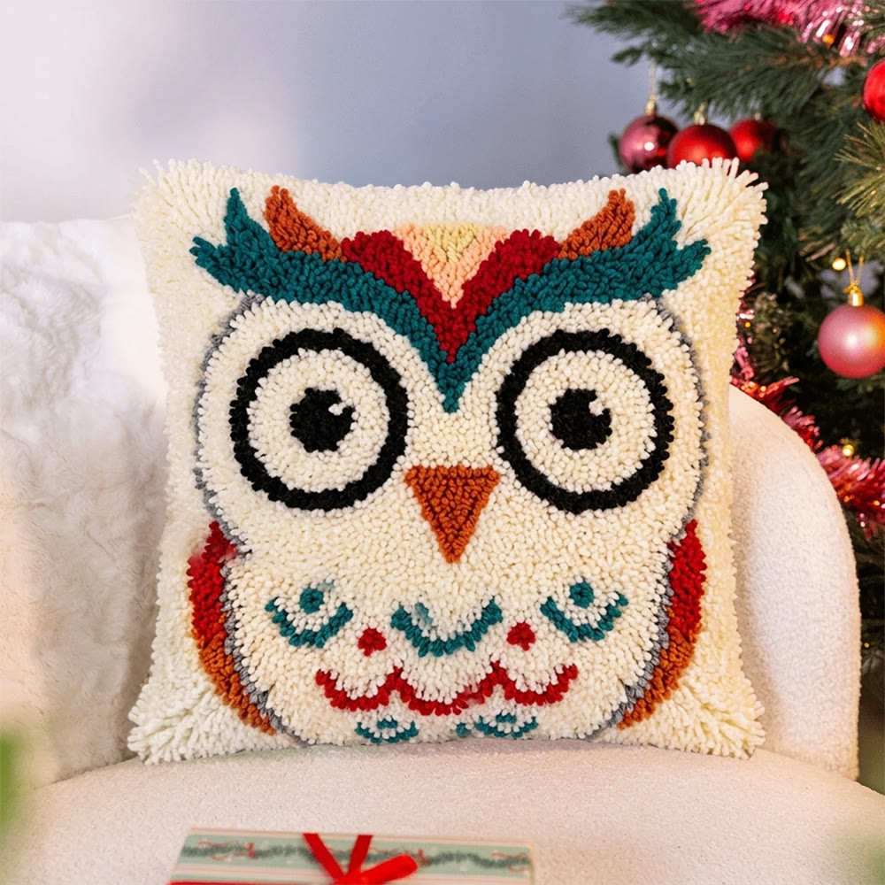 Rubbyoo Knüpfkissen-Set – Vintage-Eule | Handgefertigter Kissenbezug | Personalisierte Sofadekoration - image 4