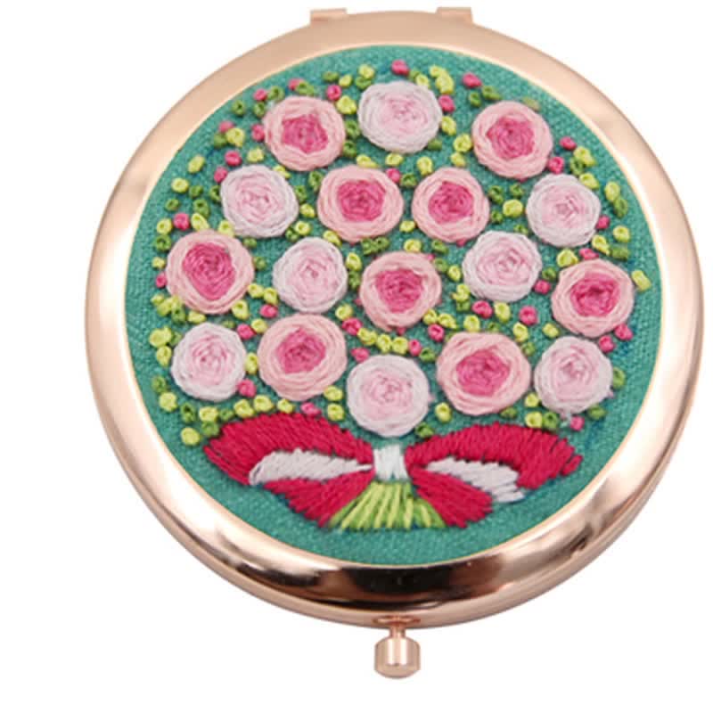 Stickset mit roségoldenen Spiegeln für Anfänger | Geschenke für Brautjungfern | Hübsche personalisierte Geschenke - F - Grünbronze - image 15 - image 16