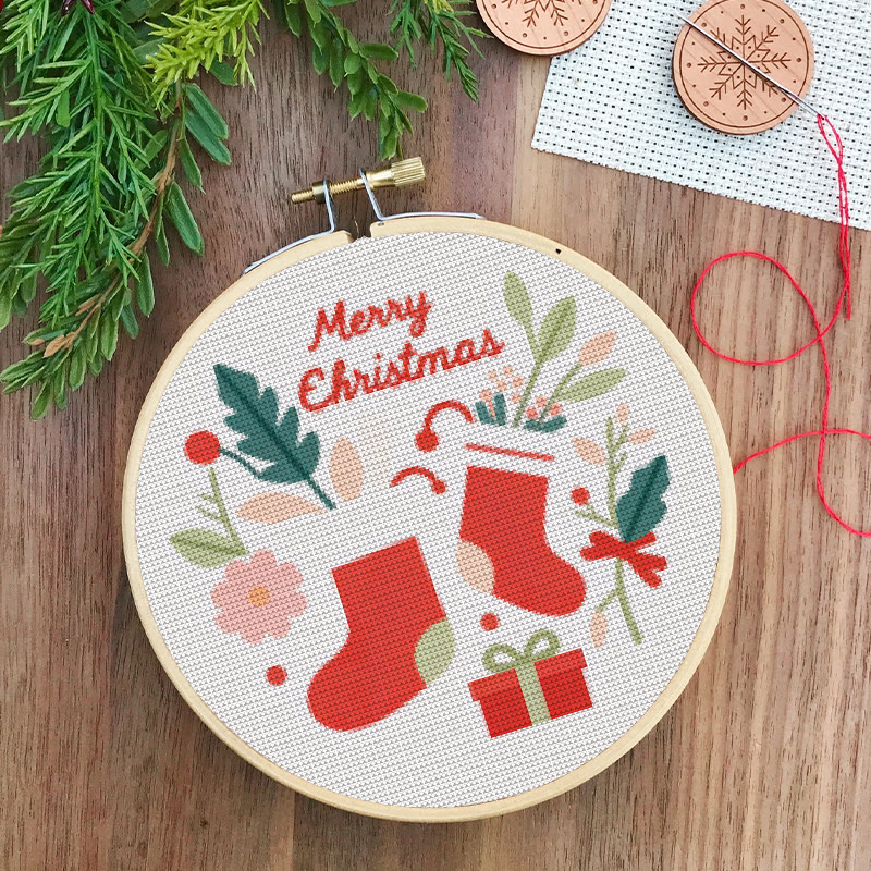 Kreuzstich-Set – Frohe Weihnachten | Geschenke für die Feiertage | DIY-Nadelsammlung - image 7