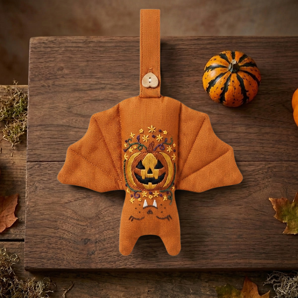 Rubbyoo Fledermaus-Stickset – Gruseliger Kürbis | Halloween-Kürbis-Bastelidee für Anfänger | Gruselig-süße Wanddeko - image 6