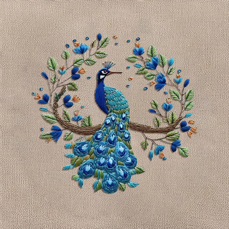 Rubbyoo Stickset – Atemberaubender Pfau | DIY Handarbeit Nadelarbeiten - image 10