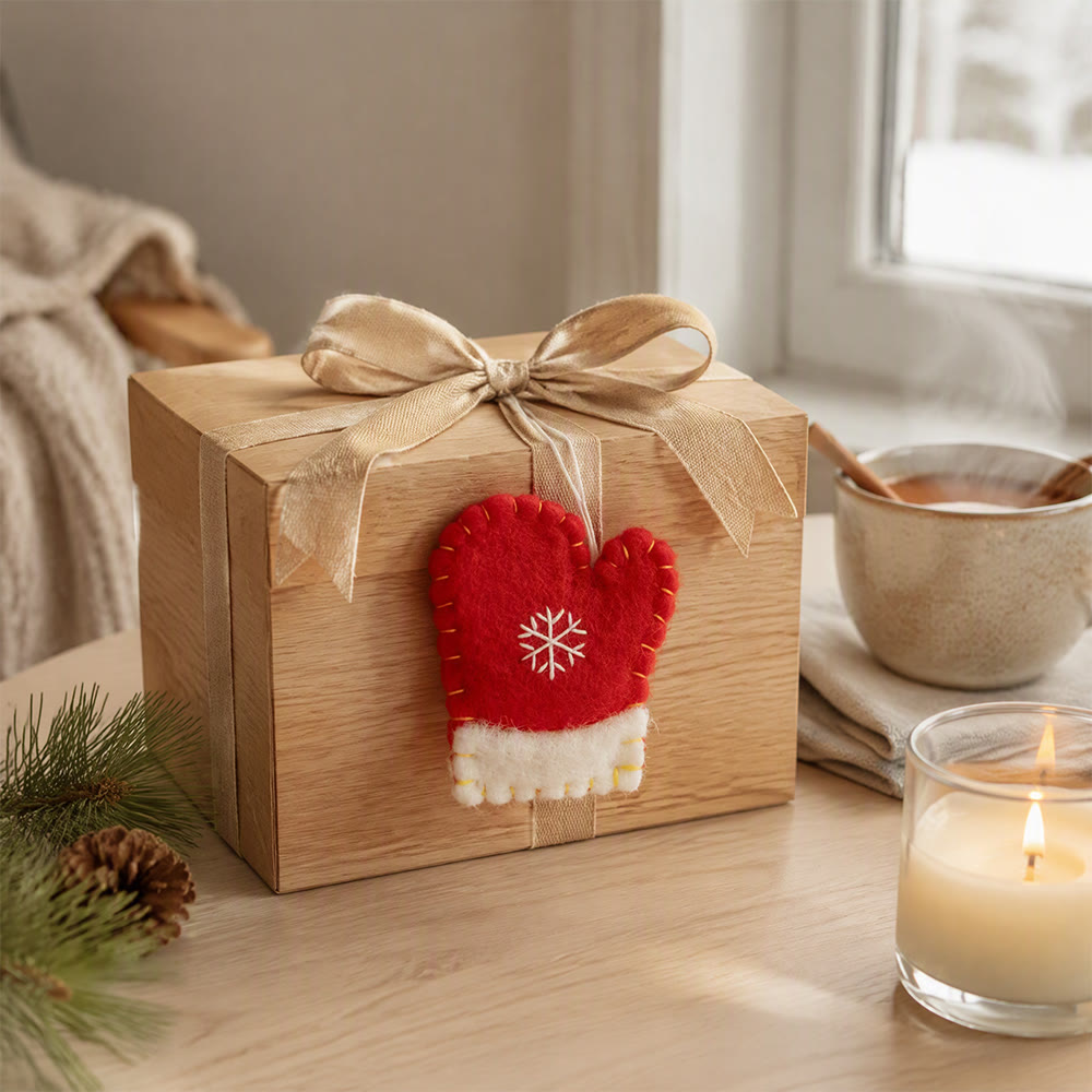 Rubbyoo Weihnachtsbaumschmuck – DIY-Ornament aus Stofffilz | Gemütliche Weihnachtsdekoration für Zuhause - Roter Handschuh - image 10