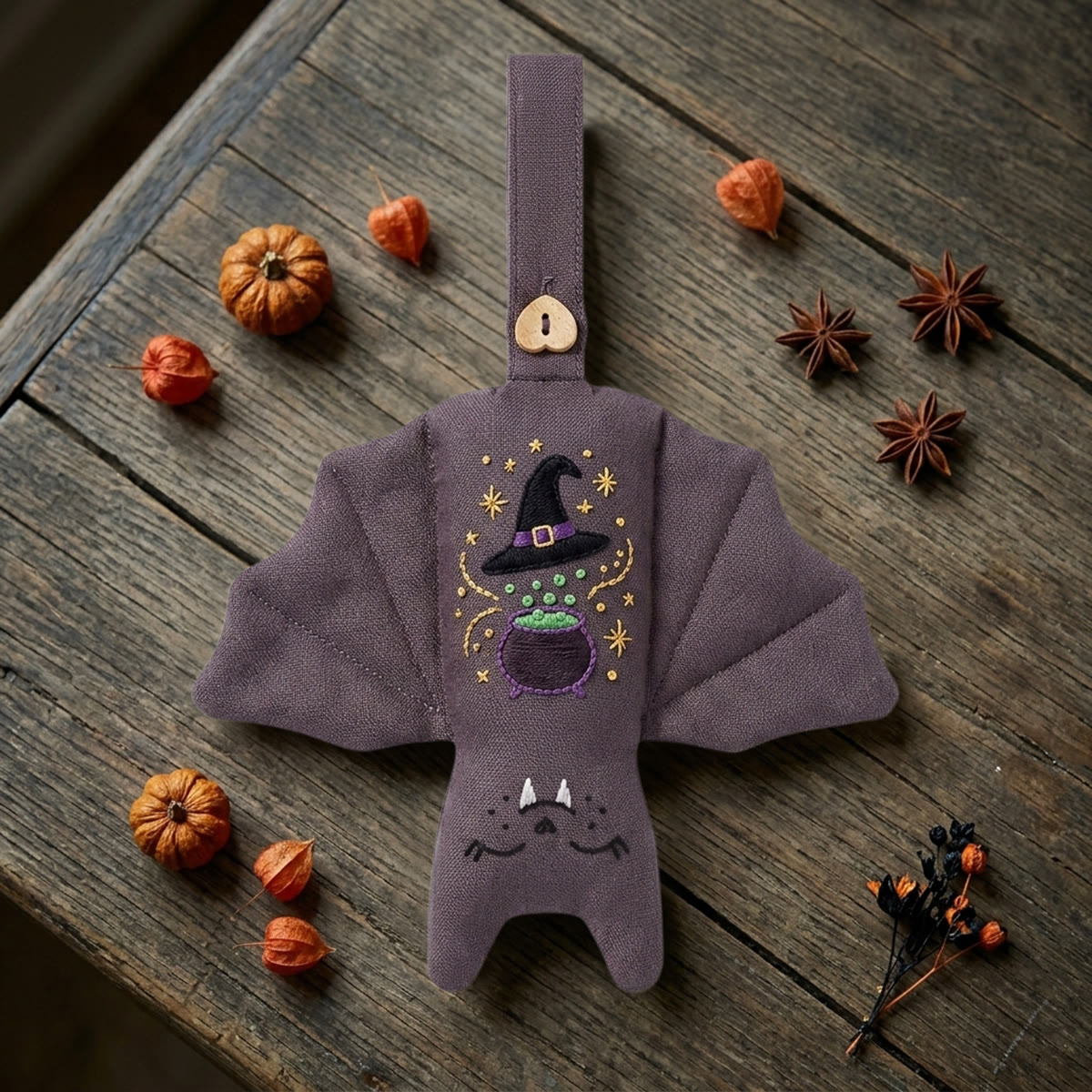 Rubbyoo Fledermaus-Stickset – Hexenkessel | Hexenhafte Halloween-Bastelidee für Anfänger | Festliche Kinderzimmerdeko - image 10