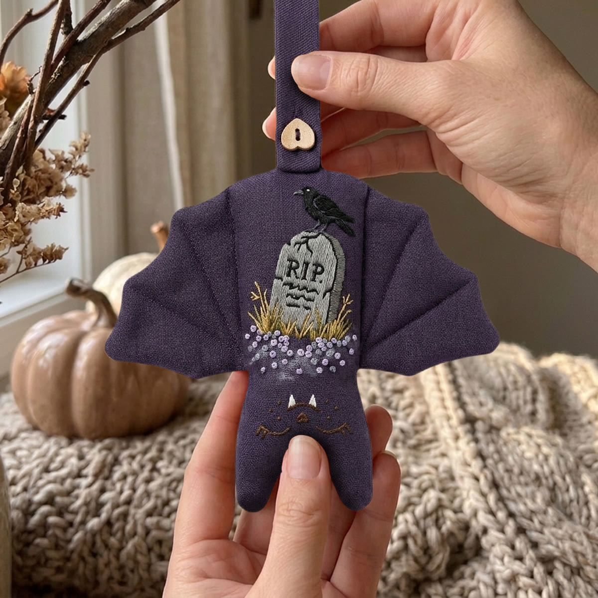 Rubbyoo Fledermaus-Stickset – Unheimliche Friedhofsszene | Dark Academia DIY-Bastelprojekt | Gruselige Halloween-Partydeko - image 5