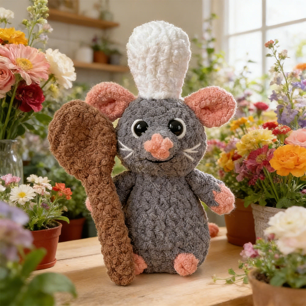 DIY-Häkelset für eine handgemachte Kochmaus – Plüschmaus | Geschenk für Freunde - image 2