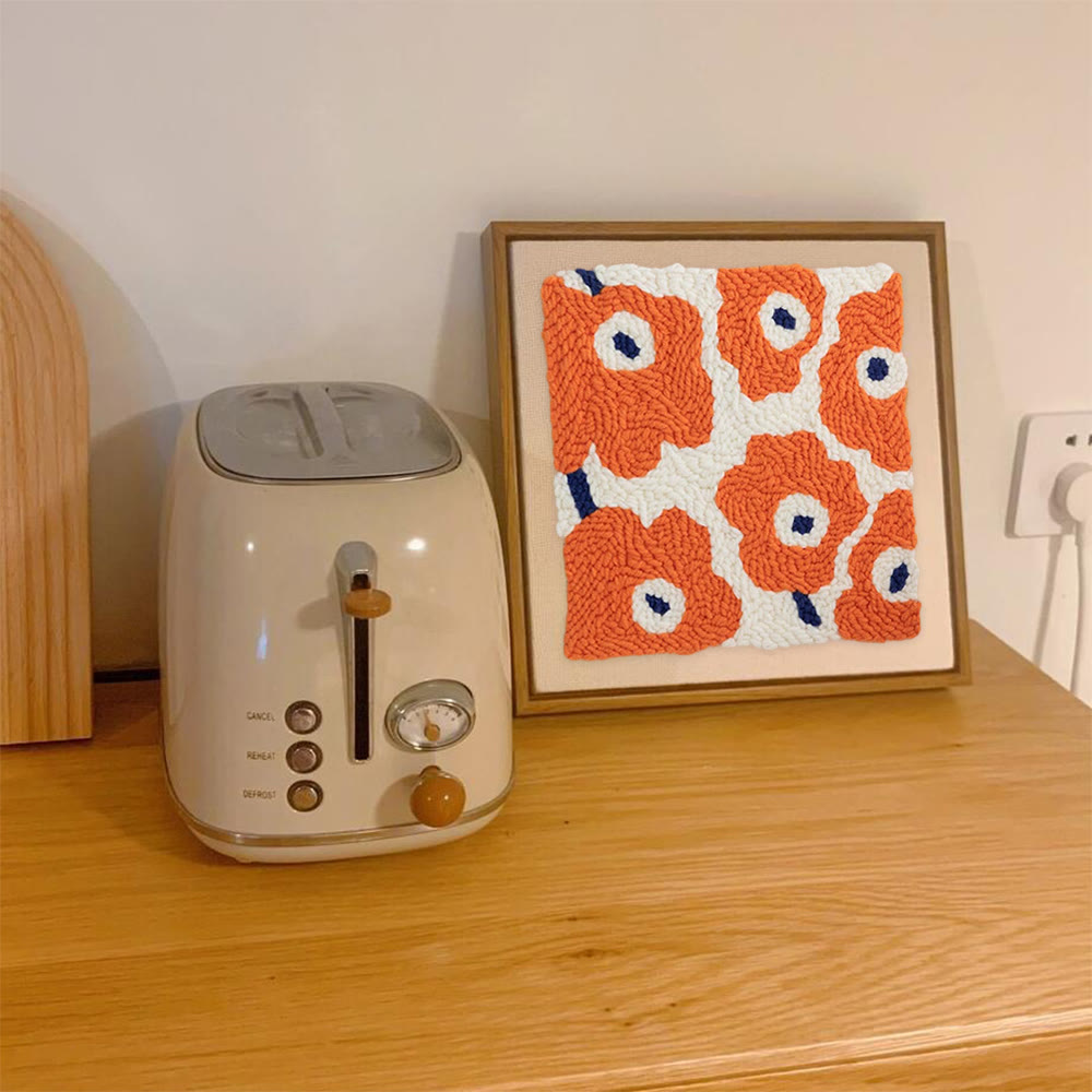 Quadratisches Punch Needle Kit mit lebendigen Blumen – Einzigartiger Geburtstag für Freunde | Perfekt für die Raumdekoration - image 6