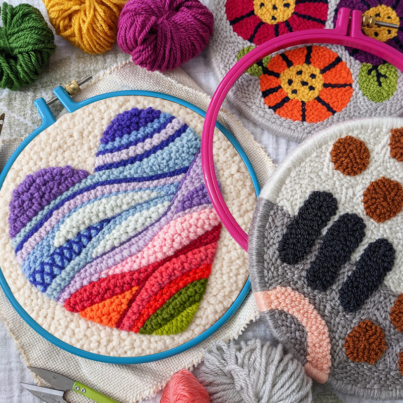 Lebendiges Herz-Punch-Needle-Set – Bastelidee | Perfektes Geschenk für Mama - image 10