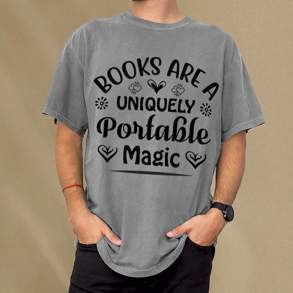 Pagewings Books Are A Uniquely Portable Magic Unisex Washed T-shirt